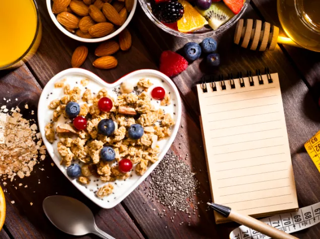 Image of cereal bowl and fruit