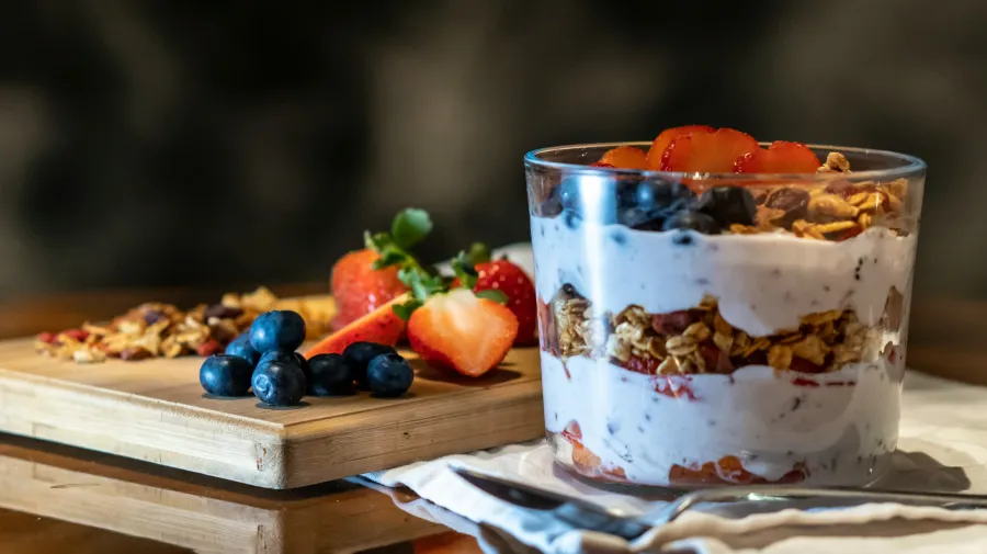 Image of fruit and yoghurt